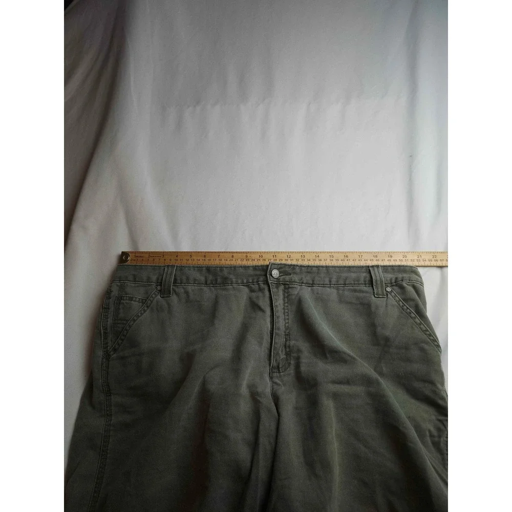 Lee Womens Olive Green Cotton Carpenter Utility Shorts Size 18WM